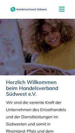 Vorschau der mobilen Webseite www.ehv-mrp.de, Einzelhandelsverband Mittelrhein-Rheinhessen-Pfalz e.V.
