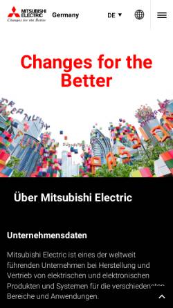 Vorschau der mobilen Webseite de.mitsubishielectric.com, Mitsubishi Electric Europe B.V.