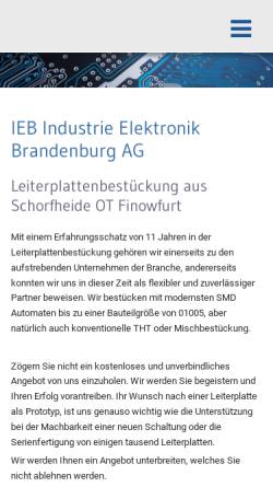 Vorschau der mobilen Webseite www.iebag.de, IEB Industrie Elektronik Brandenburg AG