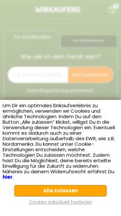 Vorschau der mobilen Webseite www.wirkaufens.de, Asgoodas.nu GmbH - Elektronikankauf