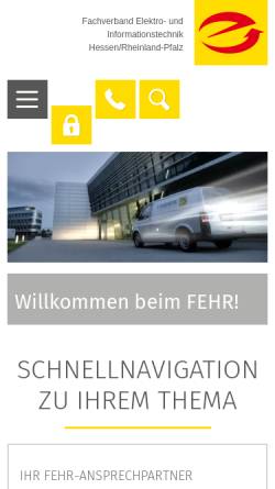 Vorschau der mobilen Webseite www.liv-fehr.de, Fachverband Elektro- und Informationstechnik Hessen/Rheinland-Pfalz (FEHR)