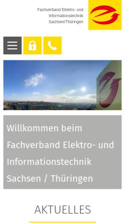 Vorschau der mobilen Webseite www.elektro-sachsen-thueringen.de, Fachverband Elektro- und Informationstechnik Sachsen / Thüringen