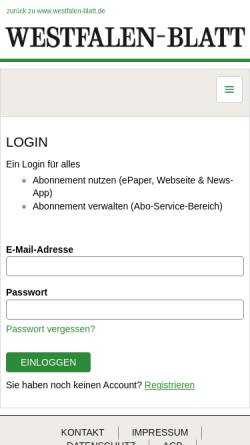 Vorschau der mobilen Webseite www.ezeitung.info, Westfalen-Blatt eZeitung
