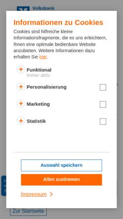 Vorschau der mobilen Webseite www.volksbank-eg.de, Volksbank eG