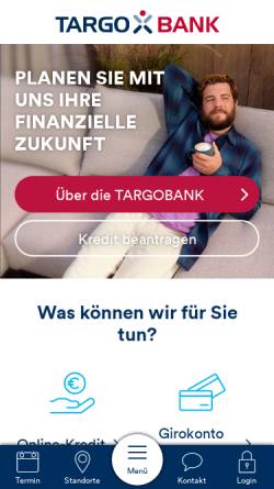 Vorschau der mobilen Webseite www.targobank.de, Targobank AG & Co. KGaA