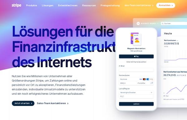 Vorschau von stripe.com, Stripe