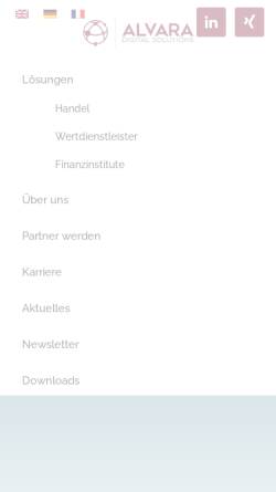 Vorschau der mobilen Webseite www.alvara.de, Alvara Cash Management Group AG