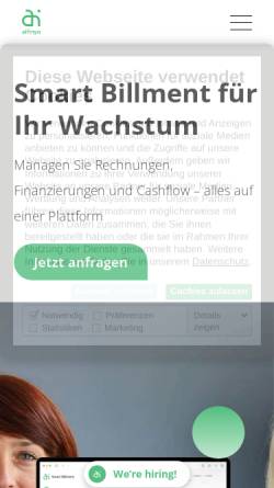 Vorschau der mobilen Webseite www.aifinyo.de, aifinyo AG