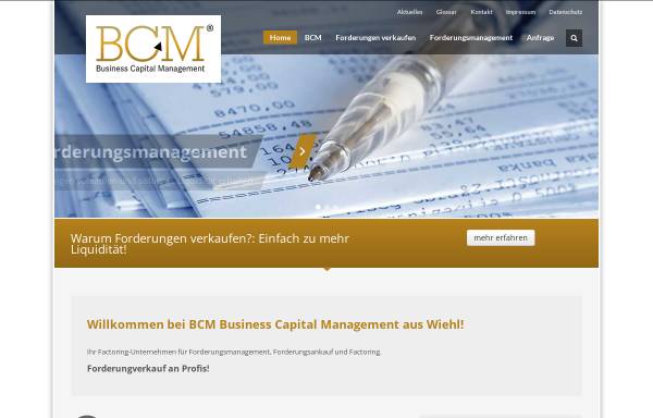 Vorschau von www.bcm-wiehl.de, BCM Business Capital Management GmbH & Co. KG