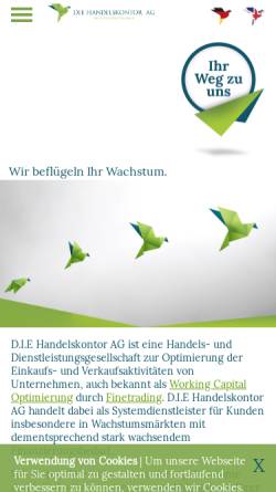 Vorschau der mobilen Webseite www.handelskontor-ag.de, D.I.E Handelskontor AG