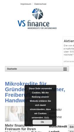 Vorschau der mobilen Webseite www.mikrodarlehen.org, VS Finance GmbH