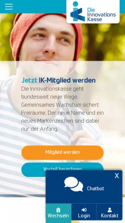 Vorschau der mobilen Webseite www.die-ik.de, IKK - Die Innovationskasse