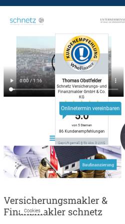Vorschau der mobilen Webseite www.schnetz-consulting.de, SCHNETZ Versicherungs- und Finanzmakler GmbH & Co. KG