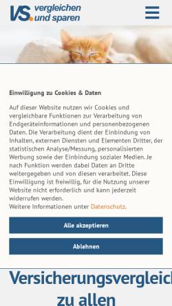 Vorschau der mobilen Webseite www.vergleichen-und-sparen.de, Vs vergleichen-und-sparen GmbH
