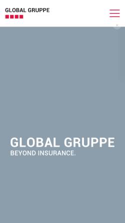 Vorschau der mobilen Webseite www.global-gruppe.com, Global Assekuranz Versicherungsmakler GmbH