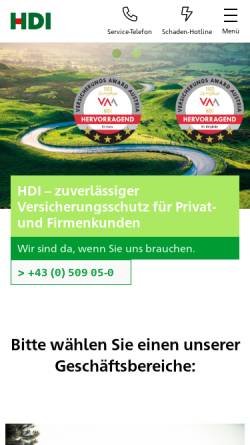 Vorschau der mobilen Webseite www.hdi.at, HDI Versicherung AG