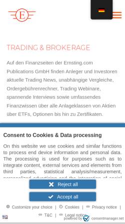 Vorschau der mobilen Webseite www.ernsting.com, Ernsting.com Publications GmbH