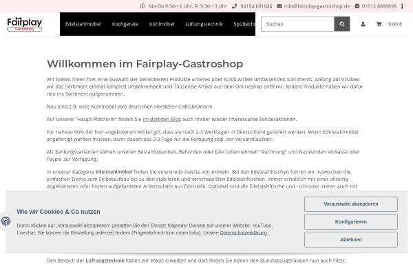 Vorschau von www.fairplay-gastroshop.de, Fairplay-Gastroshop
