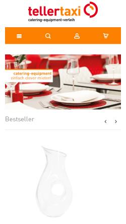 Vorschau der mobilen Webseite www.tellertaxi.de, Tellertaxi Catering - Equipment und Service