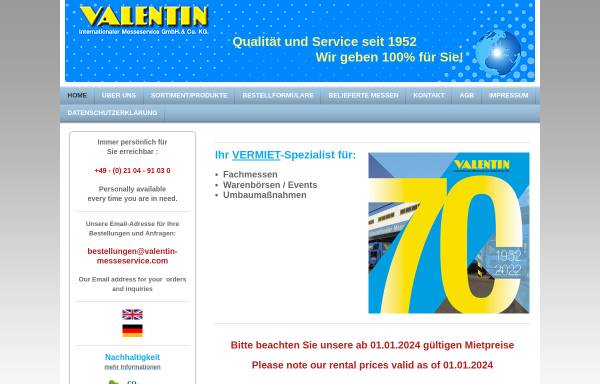 Vorschau von www.valentin-messeservice.net, Valentin Internationale Messeservice GmbH & Co. KG