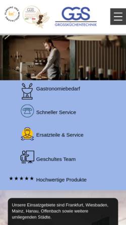 Vorschau der mobilen Webseite www.ggs-web.de, GGS, Gastronomie und Gebäude Service - Oeguet Oemer