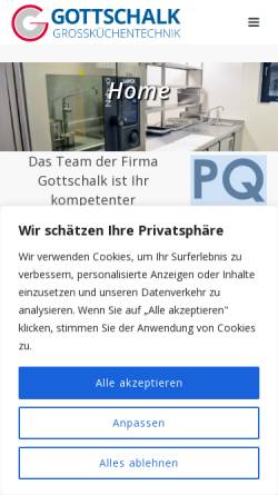 Vorschau der mobilen Webseite gottschalkgmbh.de, Gottschalk GmbH Großküchentechnik