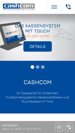 Vorschau der mobilen Webseite www.cashcom.at, Cashcom Abrechnungssysteme GmbH