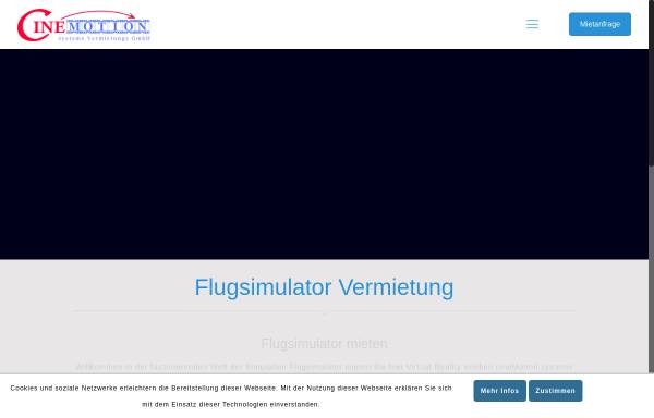 Vorschau von www.flugsimulatoren.de, CineMotion systems Vermietungs GmbH