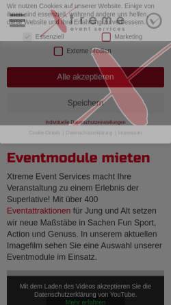 Vorschau der mobilen Webseite www.xtreme-events.de, Xtreme event services e.K.