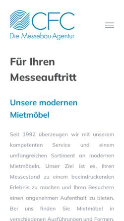Vorschau der mobilen Webseite www.rent-for-fair.de, B+D Mietmesseservice GmbH