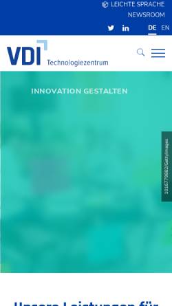 Vorschau der mobilen Webseite www.vditz.de, Innovationsbegleitung und -beratung (IBB) des VDI Technologiezentrum