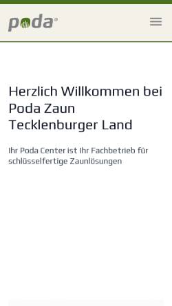 Vorschau der mobilen Webseite tecklenburger.podazaun.de, Poda ZaunMaster Franchise GmbH