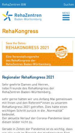 Vorschau der mobilen Webseite rehakongress.de, Rehakongress