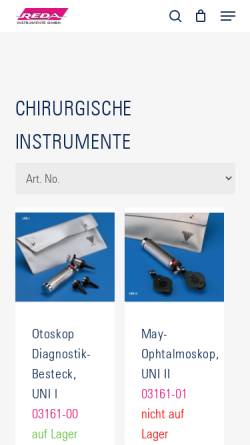 Vorschau der mobilen Webseite www.reda-instrumente.de, Reda Instrumente GmbH