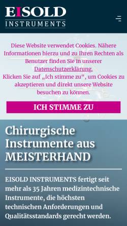 Vorschau der mobilen Webseite www.eisold-instruments.de, Eisold Intruments