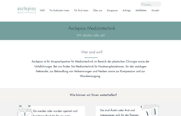 Vorschau von www.asclepios.de, Asclepios Medizintechnik e.K.
