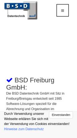 Vorschau der mobilen Webseite www.bsd-freiburg.de, BSD GmbH