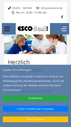 Vorschau der mobilen Webseite www.escodent.de, Escodent GmbH