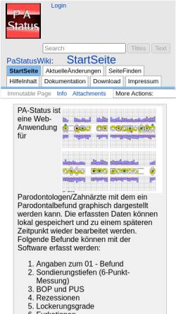 Vorschau der mobilen Webseite pa-status.littleimpact.de, PA-Status