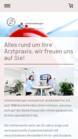 Vorschau der mobilen Webseite www.schoenenberger-partner.ch, Arztshop, Praxiseinrichtung, Medizintechnik - Arztbedarf