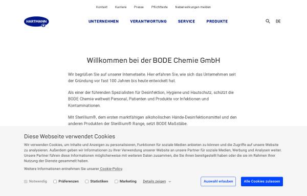 Vorschau von www.bode-chemie.de, Bode Chemie GmbH & Co.