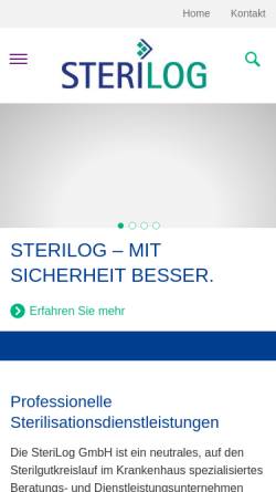 Vorschau der mobilen Webseite www.sterilog.de, SteriLog GmbH