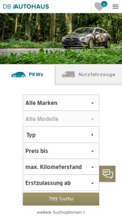 Vorschau der mobilen Webseite www.dbautohaus.de, DB Autohaus