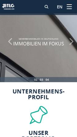 Vorschau der mobilen Webseite www.tlg.de, TLG Immobilien GmbH