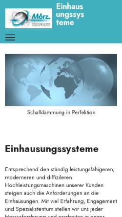 Vorschau der mobilen Webseite einhausungssysteme.de, Mörz Metallbearbeitungs GmbH