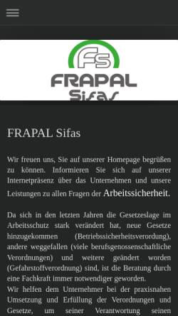 Vorschau der mobilen Webseite www.frapal.de, FRAPAL Metall Design-Metallbau GmbH