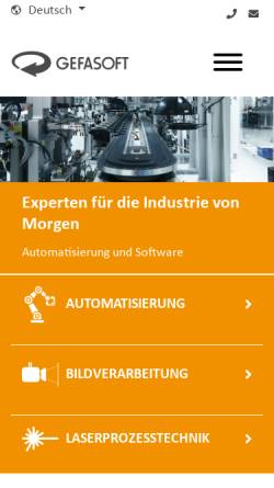 Vorschau der mobilen Webseite www.gefasoft.com, Gefasoft Automatisierung und Software GmbH