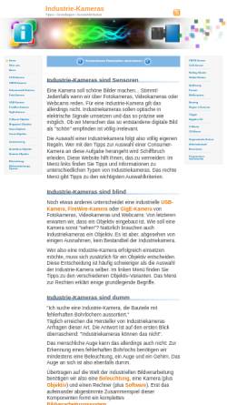 Vorschau der mobilen Webseite www.industrie-kamera.de, Industrie-Kameras - Hennig Bässmann