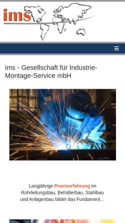 Vorschau der mobilen Webseite www.ims-gmbh.com, IMS Gesellschaft für Industrie-Montage-Service mbH