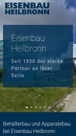 Vorschau der mobilen Webseite www.eisenbau-heilbronn.de, Eisenbau Heilbronn GmbH